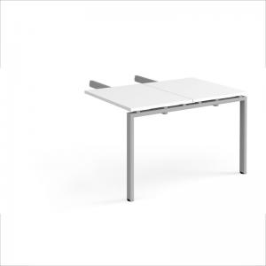 Adapt add on unit double return desk 800mm x 1200mm - silver frame,