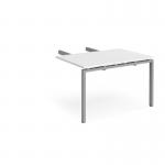 Adapt add on unit double return desk 800mm x 1200mm - silver frame and white top