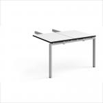 Adapt add on unit double return desk 800mm x 1200mm - silver frame, white top, black edge ER812-AB-S-WK