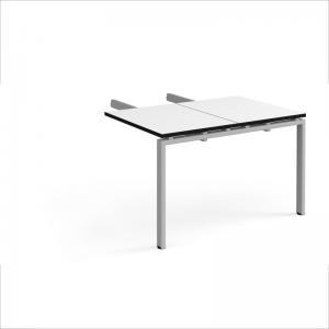 Adapt add on unit double return desk 800mm x 1200mm - silver frame,