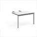 Adapt add on unit double return desk 800mm x 1200mm - silver frame, white top, black edge ER812-AB-S-WK
