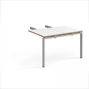 Adapt add on unit double return desk 800mm x 1200mm - silver frame,
