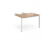 Adapt add on unit double return desk 800mm x 1200mm - white frame and beech top