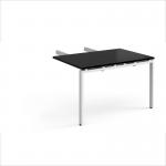 Adapt add on unit double return desk 800mm x 1200mm - white frame, black top ER812-AB-WH-BK