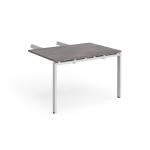 Adapt add on unit double return desk 800mm x 1200mm - white frame, grey oak top ER812-AB-WH-GO