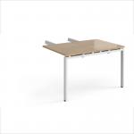 Adapt add on unit double return desk 800mm x 1200mm - white frame, kendal oak top ER812-AB-WH-KO