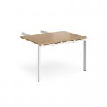 Adapt add on unit double return desk 800mm x 1200mm - white frame, oak top ER812-AB-WH-O