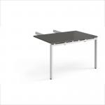 Adapt add on unit double return desk 800mm x 1200mm - white frame, storm grey top ER812-AB-WH-OG