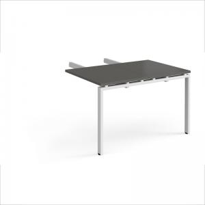 Adapt add on unit double return desk 800mm x 1200mm - white frame,