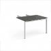 Adapt add on unit double return desk 800mm x 1200mm - white frame, storm grey top ER812-AB-WH-OG