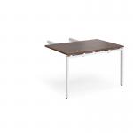 Adapt add on unit double return desk 800mm x 1200mm - white frame and walnut top