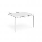 Adapt add on unit double return desk 800mm x 1200mm - white frame, white top ER812-AB-WH-WH