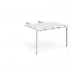 Adapt add on unit double return desk 800mm x 1200mm - white frame, white top ER812-AB-WH-WH
