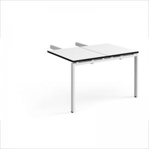 Adapt add on unit double return desk 800mm x 1200mm - white frame,