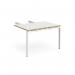 Adapt add on unit double return desk 800mm x 1200mm - white frame, white top with oak edge ER812-AB-WH-WO