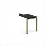Adapt add on unit single return desk 800mm x 600mm - green frame, black top ER86-AB-GN-BK