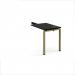 Adapt add on unit single return desk 800mm x 600mm - green frame, black top ER86-AB-GN-BK