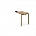 Adapt add on unit single return desk 800mm x 600mm - green frame, oak top ER86-AB-GN-O