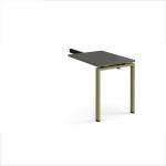 Adapt add on unit single return desk 800mm x 600mm - green frame, storm grey top ER86-AB-GN-OG