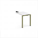 Adapt add on unit single return desk 800mm x 600mm - green frame, white top ER86-AB-GN-WH