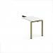 Adapt add on unit single return desk 800mm x 600mm - green frame, white top ER86-AB-GN-WH