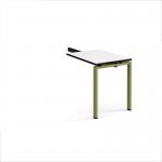 Adapt add on unit single return desk 800mm x 600mm - green frame, white top, black edge ER86-AB-GN-WK