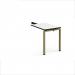 Adapt add on unit single return desk 800mm x 600mm - green frame, white top, black edge ER86-AB-GN-WK