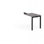 Adapt add on unit single return desk 800mm x 600mm - black frame and grey oak top