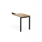 Adapt add on unit single return desk 800mm x 600mm - black frame, oak top ER86-AB-K-O