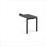 Adapt add on unit single return desk 800mm x 600mm - black frame, storm grey top ER86-AB-K-OG