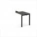Adapt add on unit single return desk 800mm x 600mm - black frame, storm grey top ER86-AB-K-OG