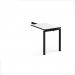 Adapt add on unit single return desk 800mm x 600mm - black frame, white top, black edge ER86-AB-K-WK