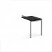 Adapt add on unit single return desk 800mm x 600mm - silver frame, black top ER86-AB-S-BK