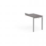 Adapt add on unit single return desk 800mm x 600mm - silver frame, grey oak top ER86-AB-S-GO