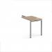 Adapt add on unit single return desk 800mm x 600mm - silver frame, kendal oak top ER86-AB-S-KO