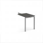 Adapt add on unit single return desk 800mm x 600mm - silver frame, storm grey top ER86-AB-S-OG