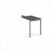 Adapt add on unit single return desk 800mm x 600mm - silver frame, storm grey top ER86-AB-S-OG