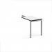 Adapt add on unit single return desk 800mm x 600mm - silver frame, white top, black edge ER86-AB-S-WK