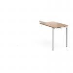 Adapt add on unit single return desk 800mm x 600mm - white frame and beech top