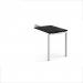 Adapt add on unit single return desk 800mm x 600mm - white frame, black top ER86-AB-WH-BK