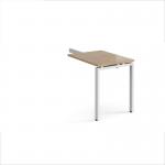 Adapt add on unit single return desk 800mm x 600mm - white frame, kendal oak top ER86-AB-WH-KO