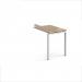 Adapt add on unit single return desk 800mm x 600mm - white frame, kendal oak top ER86-AB-WH-KO