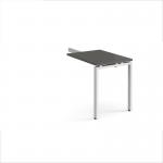 Adapt add on unit single return desk 800mm x 600mm - white frame, storm grey top ER86-AB-WH-OG