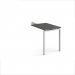 Adapt add on unit single return desk 800mm x 600mm - white frame, storm grey top ER86-AB-WH-OG
