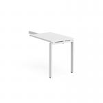 Adapt add on unit single return desk 800mm x 600mm - white frame, white top ER86-AB-WH-WH