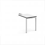 Adapt add on unit single return desk 800mm x 600mm - white frame, white top, black edge ER86-AB-WH-WK