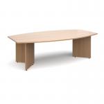 Arrow head leg radial boardroom table 2400mm x 8001300mm - beech ERB24B