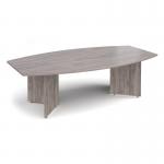 Arrow head leg radial boardroom table 2400mm x 800/1300mm - grey oak
