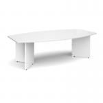Arrow head leg radial boardroom table 2400mm x 800/1300mm - white ERB24WH