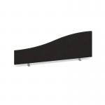 Wave desktop fabric screen 1200mm x 400mm200mm - black ES1200W-K